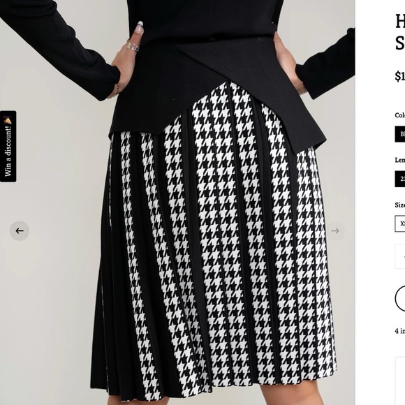 Aleeza Paris Houndstooth knit pleated skirt NWT - Picture 2 of 2